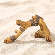 爬寵麻繩攀爬架 鬃獅蜥蜴守宮睫角曬台 爬寵模擬枯木攀爬拱橋 模擬樹脂枯木造景躲避攀爬木 飼養箱造景裝飾擺件
