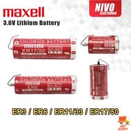 MAXELL Lithium Battery 3.6V ER3 / ER17/33 / ER6 / ER17/50 with leg pin