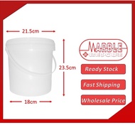 [NEW] 5L PP White Plastic Paint Pail Tub Container with Cover Lid Tong Plastik Cat Kosong 油漆塑料带盖白空桶