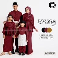 🇲🇾 DESINCE Family Series Baju  Baju Melayu Cekak Musang Baju Kurung Dayang Set Kids Solid Colour