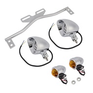 #D21 Motorcycle Spotlight Headlight Fog Beam Chrome Fit For Motorcycle Scooter
