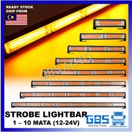 GBS Truck Lori Car LED COB Lamp Light Bar Strobe Emergency Light Waterproof Flashing 12-24V (1-10MATA)