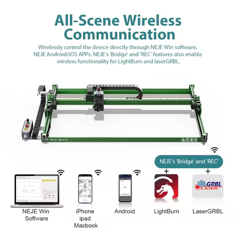 Hot Sell 2025 NEJE Max 4 V2 Wood Laser Engraver&Cutter |1000mm/s Machine for Stone/Leather/Glass/Woo