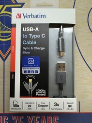 Verbatim 充電線 USB-A to Type C Cable 