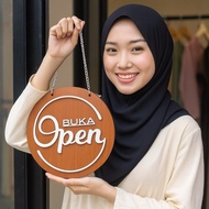 Open Close Acrylic Sign / Door Signage / Open Closed /  Sign Buka Tutup