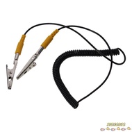 INARANJA Anti-Static ESD Grounding Cable, 180cm / 71" PU,Metal Coiled Cord, 2mm Black Male-to-Female