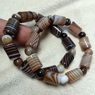 Men Women Style Wrapped Natural Coffee Color Agate Bracelet Bracelet Bracelet Bracelet Bracelet Sing