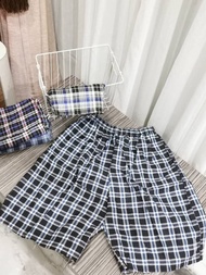 Seluar Pendek Rumah Pakai Pattern Kotak Causal wear 18 inch Panjang Random Color Pilih