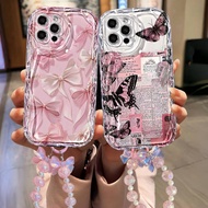 For IPhone 17 16 11 Pro 13 15 7Plus Pro Max 8 6 6s XR XS Pink Bow Butterfly Case