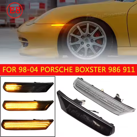 LED Side Marker Dynamic Turn Signal Lights For Porsche Boxster 986 996 911 Turbo Carrera 4/S/4S Targ