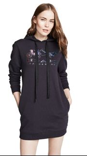 Coach Mirrored Rexy Hoodie Dress In Dark Shadow
