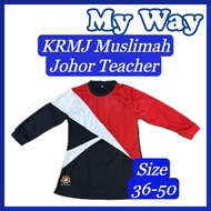 KRMJ TEACHER MUSLIMAH JOHOR T-SHIRT DESIGN KRMJ GURU MICROFIBRE MATERIAL PLUS SIZE SIZE 36 HINGGA 50