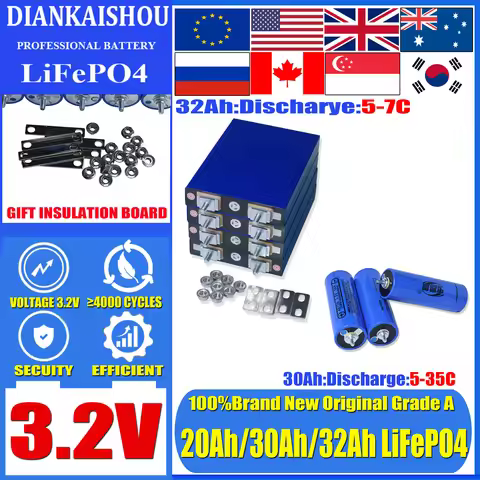 3.2V 20Ah 30Ah 32Ah Lifepo4 Battery cell Lithium Iron Phosphate DIY 12V 24V 48V 72V Solar Motorcycle