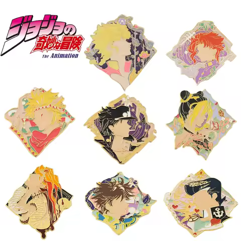 Anime JoJo Bizarre Adventure Enamel Brooch Pin Dio Brando Kujo Jotaro Jolyne Cujoh Lapel Pin Badge F