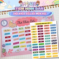 Subject Change Timetable - Sticker for Subjects Level 1, Middle School, High School, New Program - E