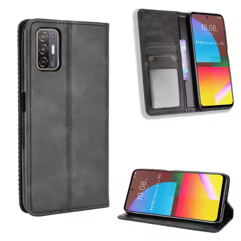For HTC Desire 21 Pro 5G Case Luxury Flip PU Leather Wallet Magnetic Adsorption Case For HTC Desire 