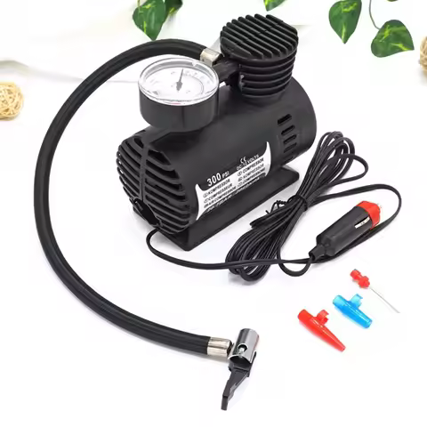 12V 300PSI Mini Air Compressor Electric Tire Inflator with Gauge Portable Tire Pump High Precision E
