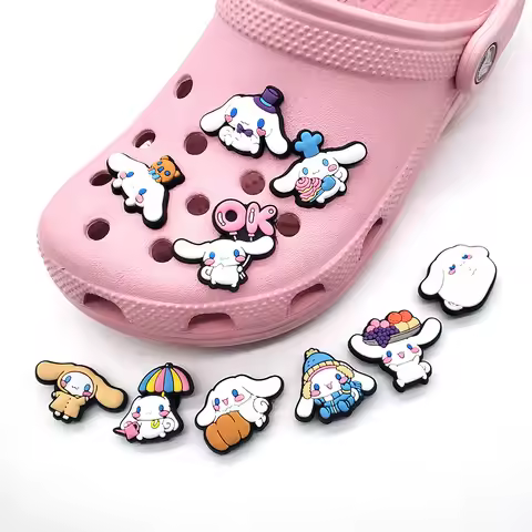 Cute Cartoon Sanrio Cinnamoroll PVC Soft Rubber Decorative Buckle Accessories Shoe Charms Accessorie