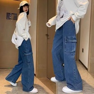 LC Jeans.girls Height 160-178cm women's cargo pants women's long jeans High Waist boyfriend jeans cu
