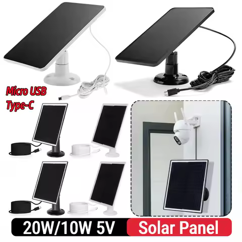 Micro USB Type-C 2 Ports Solar Panel Charger 20W 5V Shingled Solar Charging Panel Waterproof Kit for