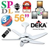 Deka RL 56” 4 Speed / Reverse Ceiling Fan with Led Light Remote 5 Blade