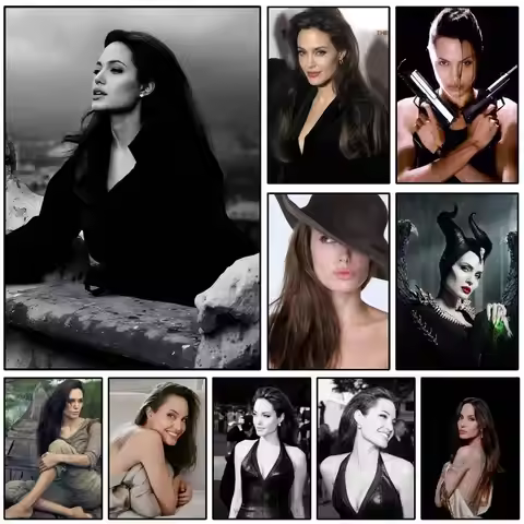 1PC A-Angelina J-jolie Poster Self-adhesive Art Waterproof Paper Sticker Coffee House Bar Room Wall 