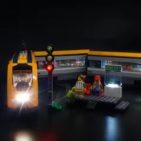 LED Lighting Set Suitable for LEGO Passenger Train 60197 Lighting Gift (Excluding Building Blocks)