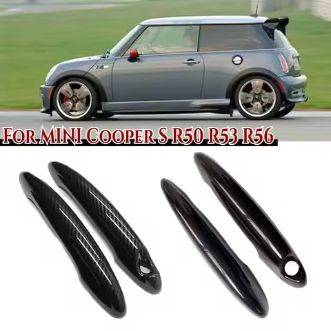 2PCS Black Or Carbon Fiber Door Handle Cover For MINI Cooper S R50 R52 R53 R55 R56 R57 R58 R59 R61 F