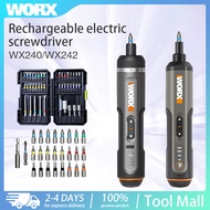 WORX 4V Mini Electrical Screwdriver Set tools WX240/WX242 USB Rechargeable Handle 30 Bit Sets Drill