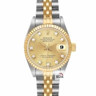 【大眾金時代】ROLEX勞力士 69173 Datejust 蠔式日誌 蠔式女錶 半金款 金色十鑽面盤 大眾金時代B1489