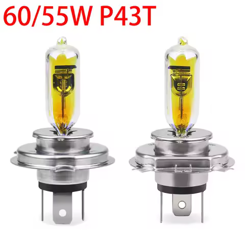 2pcs H4 12V 60/55W P43T Halogen Bulb 2300k Golden Yellow Car HeadLight H4 Led 60w 55w High Low Beam 