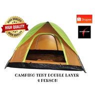 Double Layer 4-Person Tent Camping Quality Outdoor Camping Floor