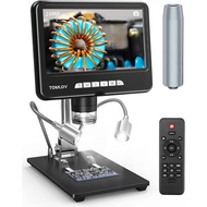 TOMLOV 7" IPS Digital Microscope  2K Video 1200x  LCD 24MP HDMI Coin Microscope（DM401 ）