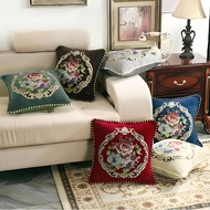 Premium Sofa Cushion Cover with Classic Rose Luxury Embroidery 48x48 cm Aesthetic Aesthetic