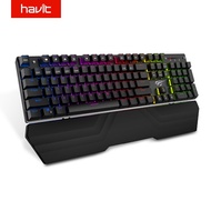 HAVIT Mechanical Keyboard 104 Keys Blue Switch Wired Gaming Keyboard RGB Light Anti Ghosting Russian