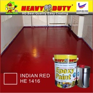 5L ( Indian Red HE1416 ) Epoxy Paint ( Heavy Duty Coating Brand ) Floor Coating Paint ( 4Liter Paint