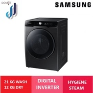 Samsung 21/12KG Inverter Smart AI Front Load Washer Dryer | WD21T6500GV/SP Combo Washing Machine