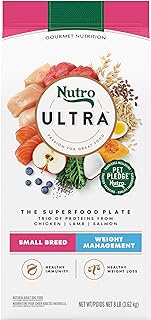 NUTRO ULTRA Adult Weight Management High Protein Natural Small Breed Dry Dog Food for Weight Contol with a Trio of Proteins from Chicken, Lamb and Salmon, 8 lb. Bag