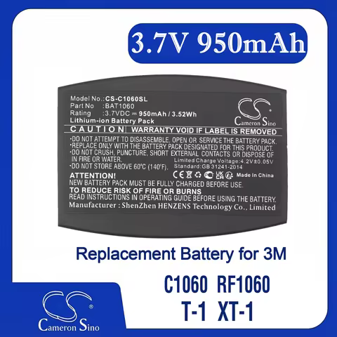 Cameron Sino Replacement Battery for 3M C1060, C1060 Wireless Intercom, RF1060, T-1,, Fits P/N BAT10