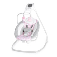 Ingenuity SimpleComfort Lightweight Compact 6-Speed Multi-Direction Baby Swing, Vitions &amp; Nature Sounds, 0-9 Months 6-20 lbs (Pink Cassidy)