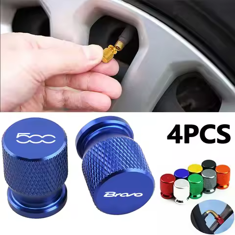 4Pcs Car Wheel Tire Valve Caps Tyre Rim Stem Covers Airdust For Fiat Punto Abarth 500 Stilo Bravo pa