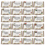 120 Pcs Spanish Floral Christian Stickers Inspirational Bible Verse Stickers Book Shaped Christian M