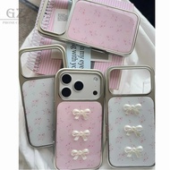 Floral Three-Dimensional Pink Bow Electroplating Silver Edge Suitable For iPhone 17 16 15 14 13 Pro 