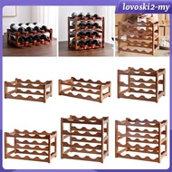 [LovoskiacMY] Wooden Rack, Red Display, Bottle Rack, Stand, Holder for Home, Table Top, Countertop, Kitchen, Dining Room