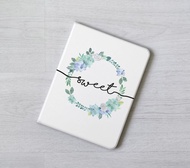 客製化加名純色花環iPad mini 6 Pro 13 Air 7 筆槽翻蓋式保護套