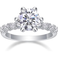 1CT/2CT/3CT 18K Sterling Silver Gold Round Cut Solitare Moissanite Engagement Ring for Women | Moiss