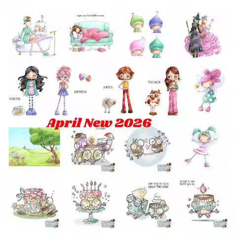 Oddball Beach Bundle Girl Zodiac Clear Stamps Reusable Handmade Embossing DIY Scrapbooking Supplies 