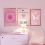 Pink Gradient Aura Spiritual Affirmation Wall Art Canvas Painting Nordic Posters And Prints Wall Pic