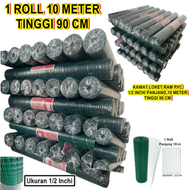 PROMO KAWAT LOKET RAM PVC HIJAU UKURAN 1/2 INCH UNTUK KANDANG UNGGAS ATAU PAGAR RUMAH
