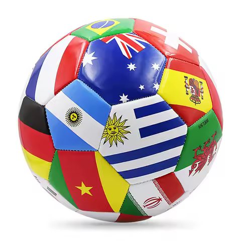 Flag Printed Soccer Ball Official Size 5 Soccer Match Ball Outdoor Match Game Football Pvc 2.7Thicke